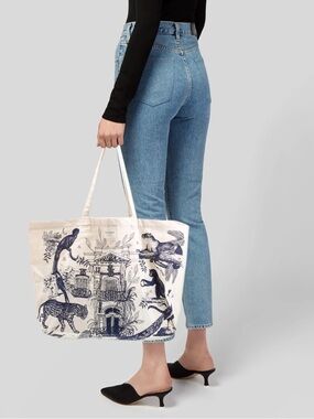 La Maille Sezane printed canvas tote bag
